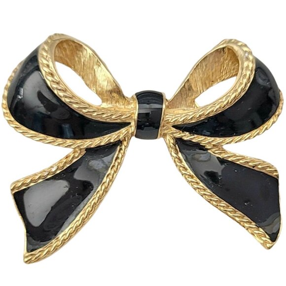 Kenneth Jay Lane KJL For Avon Gold-Tone Black Enamel Bead Enhancer Pendant - Picture 8 of 8